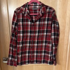 Slate & Stone Red Black Plaid Button Down Shirt Men’s Medium